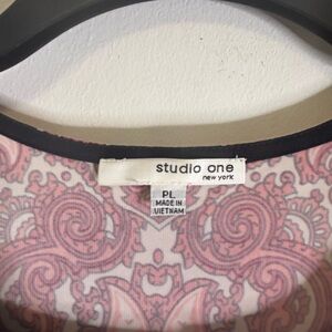Studio One Black Tunic with Pink Paisley Motif